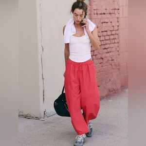FREE PEOPLE Game Day Pants in Cherry Red